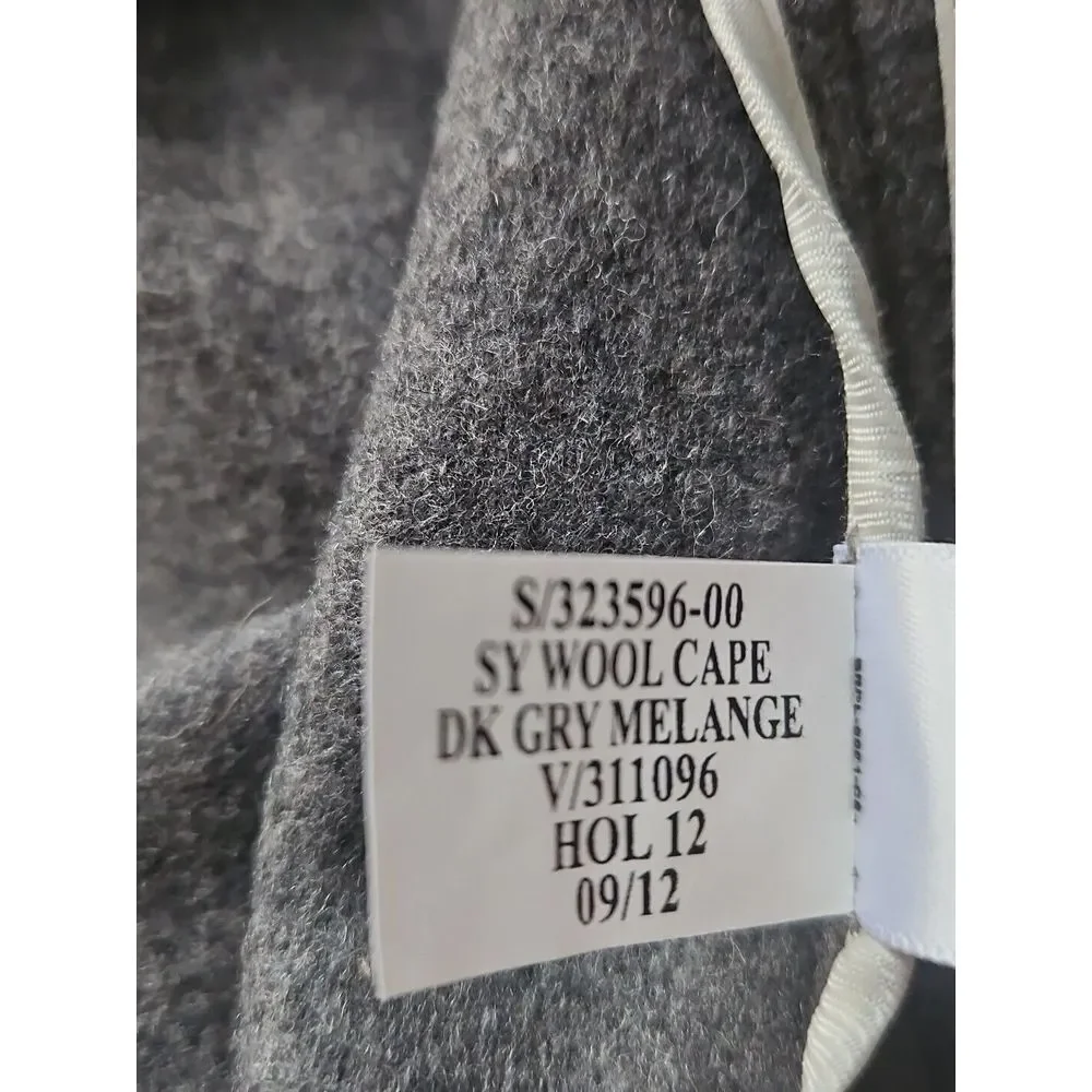 BANANA REPUBLIC Italian Fabric‎ wool blend faux leather trim CAPE gray XS/S - Picture 14 of 14